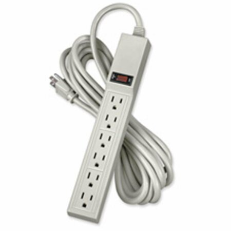 ABACUS 6 Outlet Power Strip- 15ft. Long Cord- Platinum AB3763161